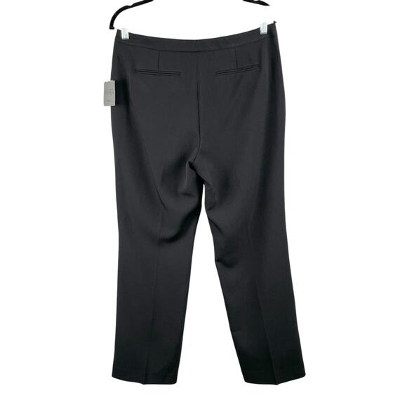 Kasper Black Stretch Crepe Straight Leg Mid-Rise Flat Front Trouser Pants 6 NWT - Picture 3 of 14